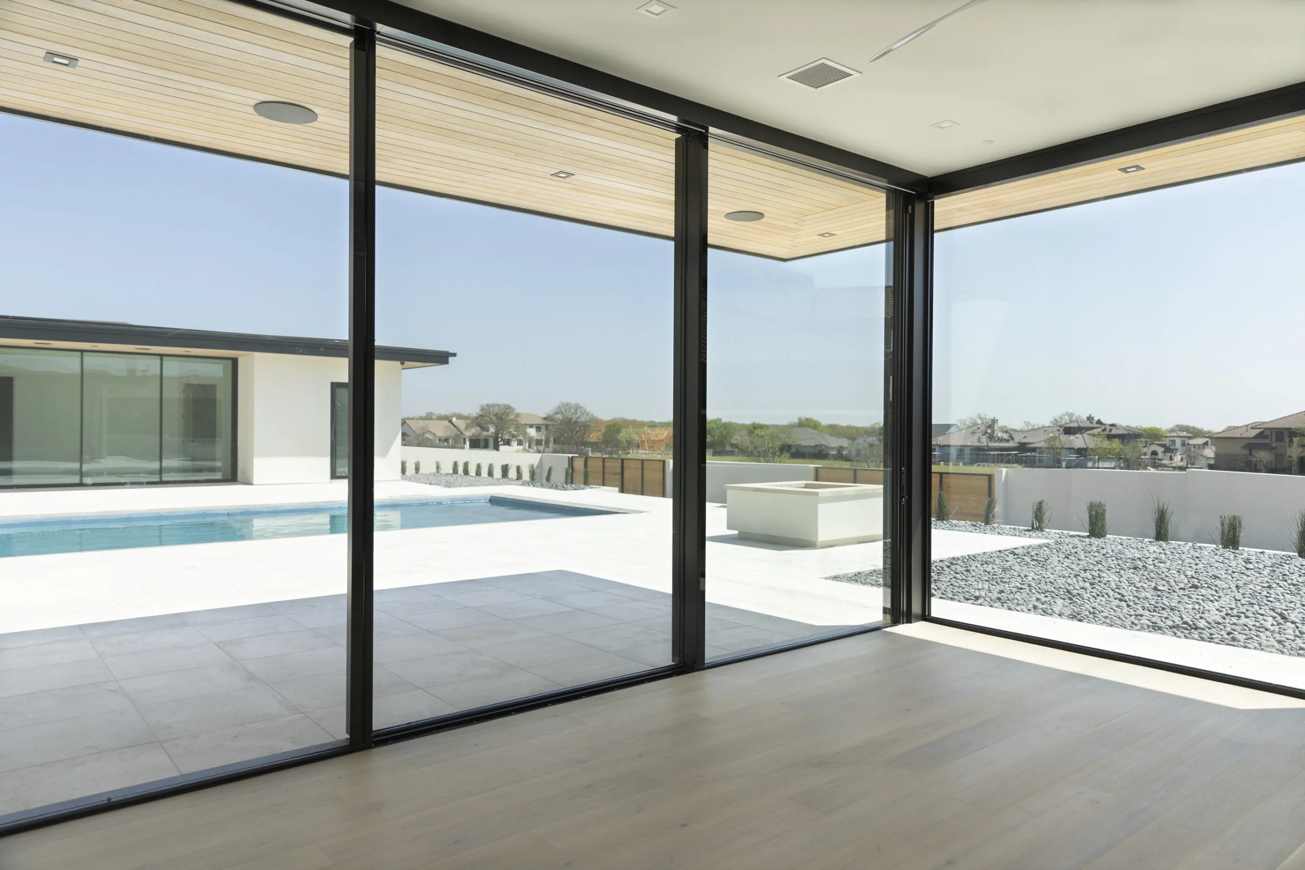 Luxview Sliding Glass Doors in Austin by Pool