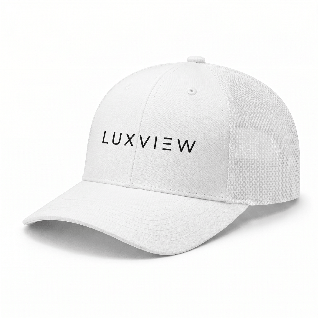 White Curved Bill Hat